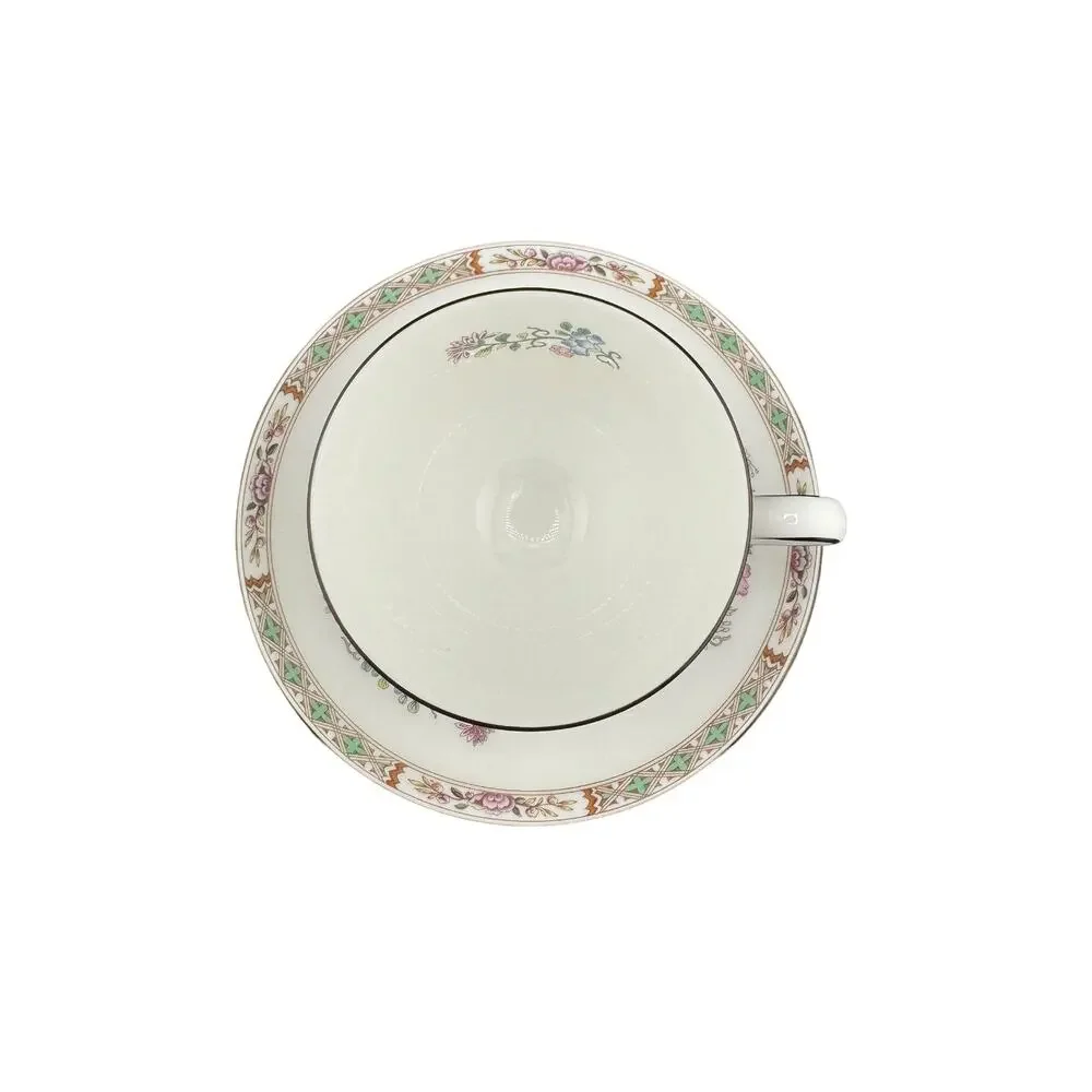 Vintage Wedgwood Bone China Cup & Saucer Kutani Crane Pattern